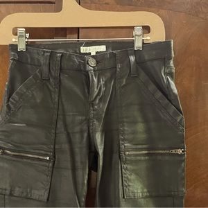 Black leatherette cargo pant